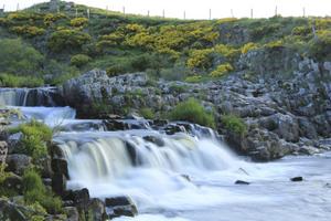 A waterfall in the Aubrac Regional Nature Park