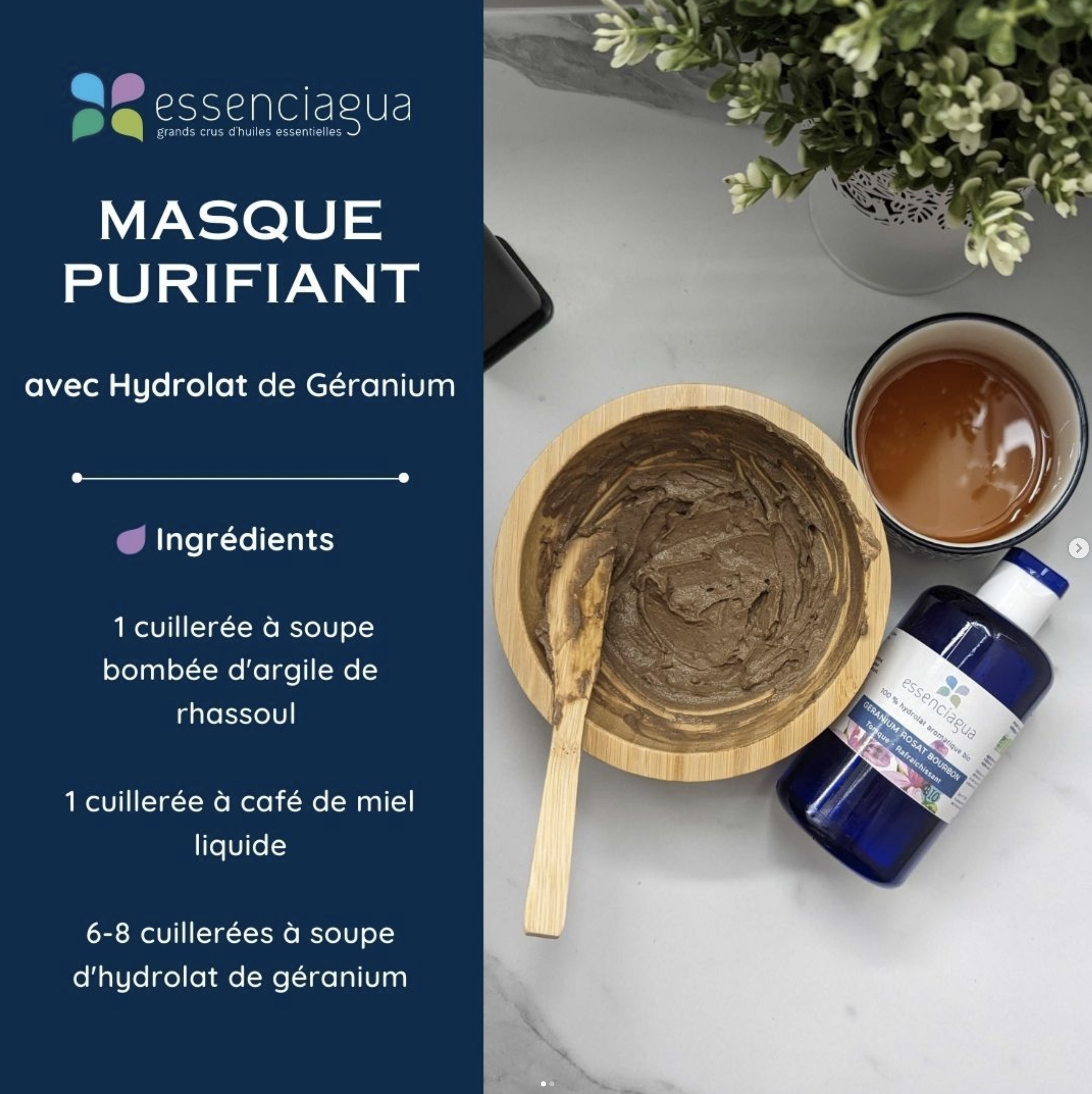 Recipe face mask with geranium spirit